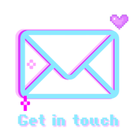 an envelope with the words get in touch on it